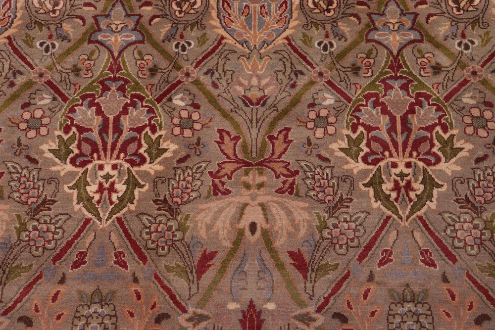 handmade Transitional Mujahid Lt. Green Red Hand Knotted RECTANGLE 100% WOOL area rug 9x12