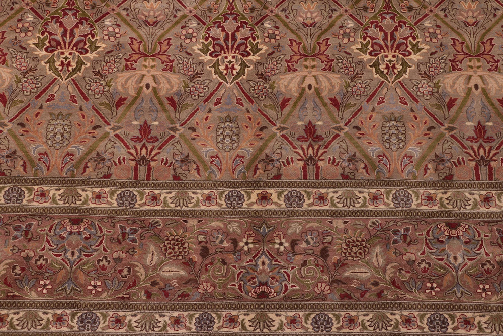 handmade Transitional Mujahid Lt. Green Red Hand Knotted RECTANGLE 100% WOOL area rug 9x12