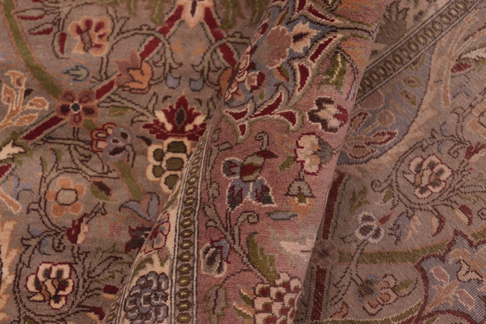 handmade Transitional Mujahid Lt. Green Red Hand Knotted RECTANGLE 100% WOOL area rug 9x12