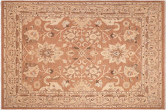 handmade Traditional Kafkaz Brown Tan Hand Knotted RECTANGLE 100% WOOL area rug 8x10