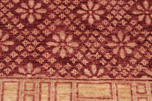 handmade Transitional Kafkaz Red Lt. Gold Hand Knotted RECTANGLE 100% WOOL area rug 9' x 12'