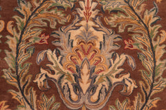 handmade Transitional Imran Brown Gold Hand Knotted RECTANGLE 100% WOOL area rug 8x11