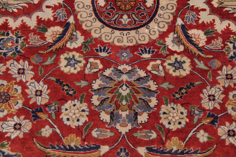 handmade Transitional Agra Tabriz Rust  Hand Knotted RECTANGLE 100% WOOL area rug 9x12