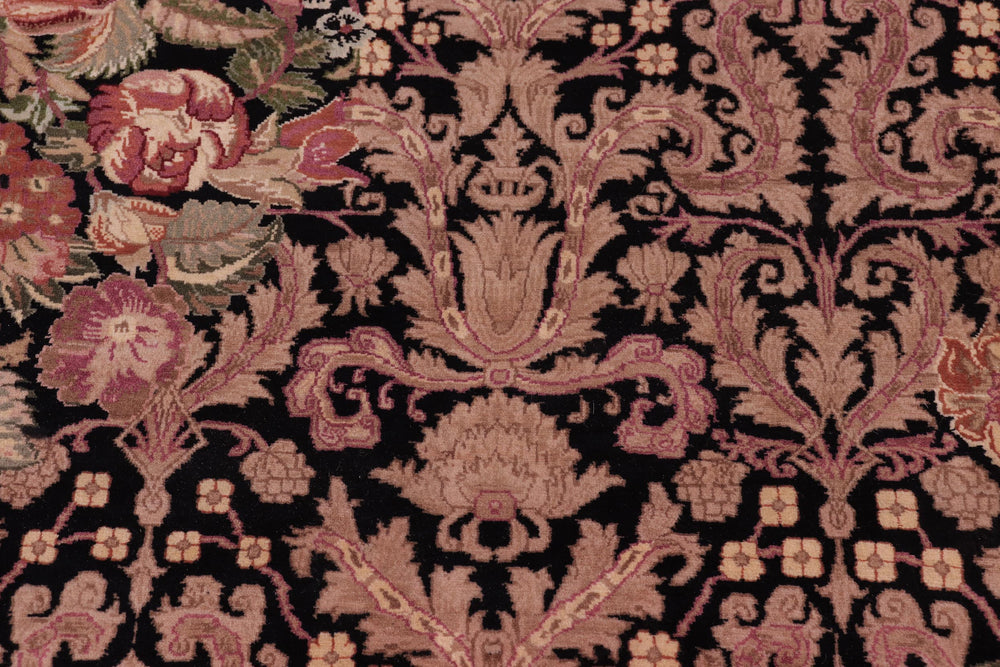 handmade Traditional Rasmi Romal Black Brown Hand Knotted RECTANGLE 100% WOOL area rug 8x11