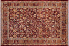 handmade Transitional Tabriz Drk. Red Drk. Red Hand Knotted RECTANGLE 100% WOOL area rug 9x13