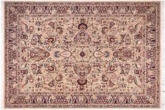 handmade Traditional  Ivory Red Hand Knotted RECTANGLE 100% WOOL area rug 10x14