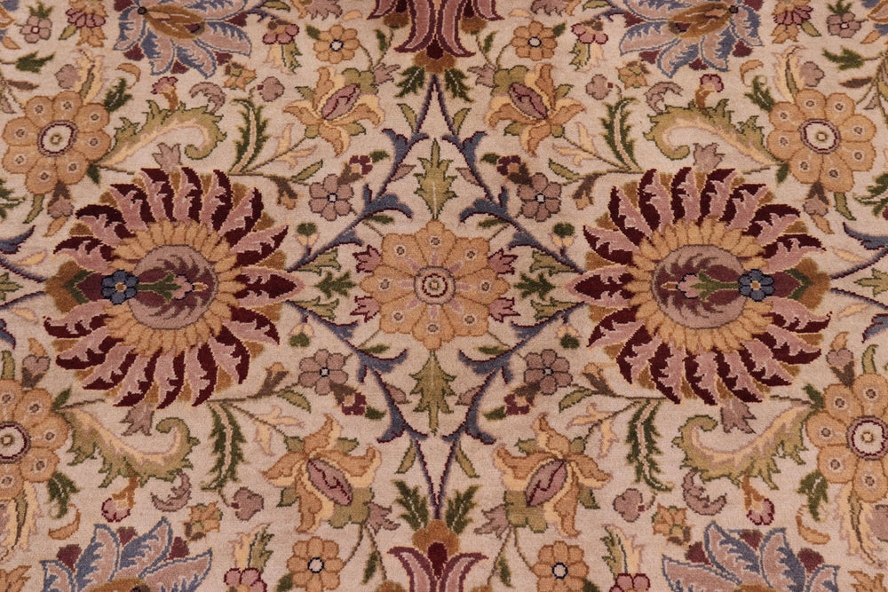 handmade Transitional Darwaish Tan Drk. Red Hand Knotted RECTANGLE 100% WOOL area rug 10x14