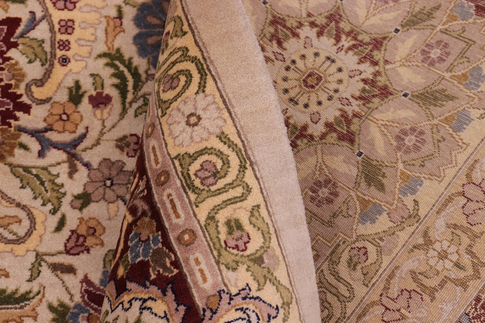 handmade Transitional Darwaish Tan Drk. Red Hand Knotted RECTANGLE 100% WOOL area rug 10x14