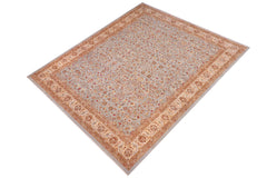 handmade Transitional  Lt. Blue Ivory Hand Knotted RECTANGLE 100% WOOL area rug 10' x 14'