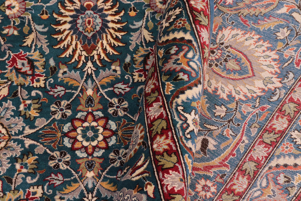 handmade Transitional New Asif Lt. Blue Lt. Blue Hand Knotted RECTANGLE 100% WOOL area rug 10x14
