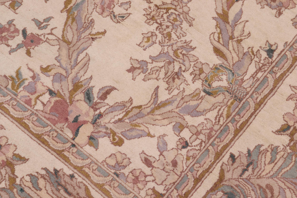 handmade Transitional Basan Ivory Pink Hand Knotted RECTANGLE 100% WOOL area rug 8x10