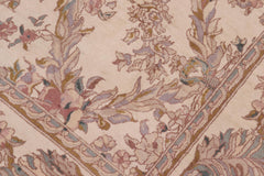 handmade Transitional Basan Ivory Pink Hand Knotted RECTANGLE 100% WOOL area rug 8x10