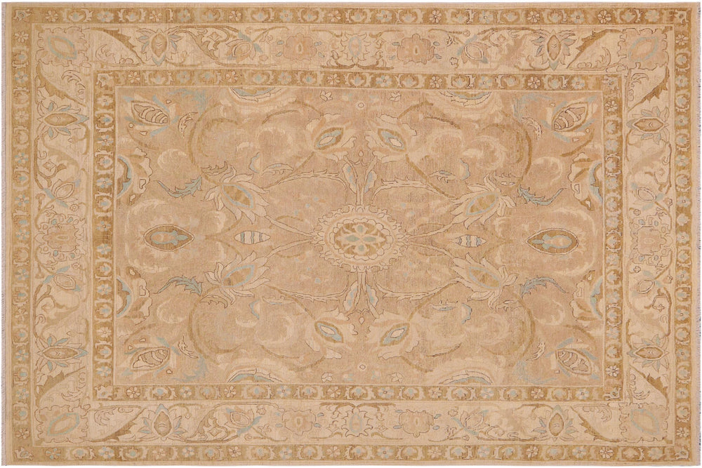 handmade Traditional Kafkaz Lt. Brown Tan Hand Knotted RECTANGLE 100% WOOL area rug 9x12