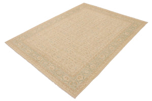 handmade Transitional Kafkaz Beige Green Hand Knotted RECTANGLE 100% WOOL area rug 9' x 12'