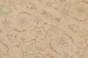handmade Transitional Kafkaz Beige Green Hand Knotted RECTANGLE 100% WOOL area rug 9' x 12'