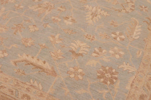 handmade Transitional Kafkaz Lt. Blue Lt. Brown Hand Knotted RECTANGLE 100% WOOL area rug 9' x 11'
