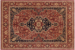 handmade Traditional Kafkaz Rust Blue Hand Knotted RECTANGLE 100% WOOL area rug 10' x 12'