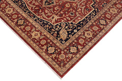 handmade Traditional Kafkaz Rust Blue Hand Knotted RECTANGLE 100% WOOL area rug 10' x 12'