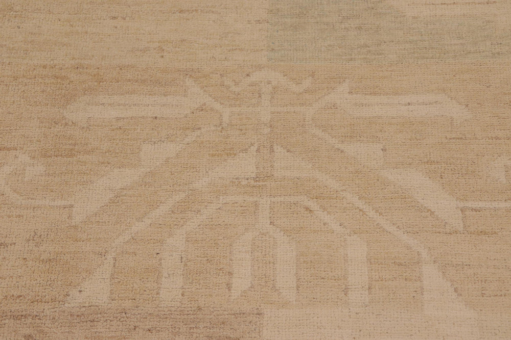 handmade Modern Kafkaz Tan Brown Hand Knotted RECTANGLE 100% WOOL area rug 10' x 13'
