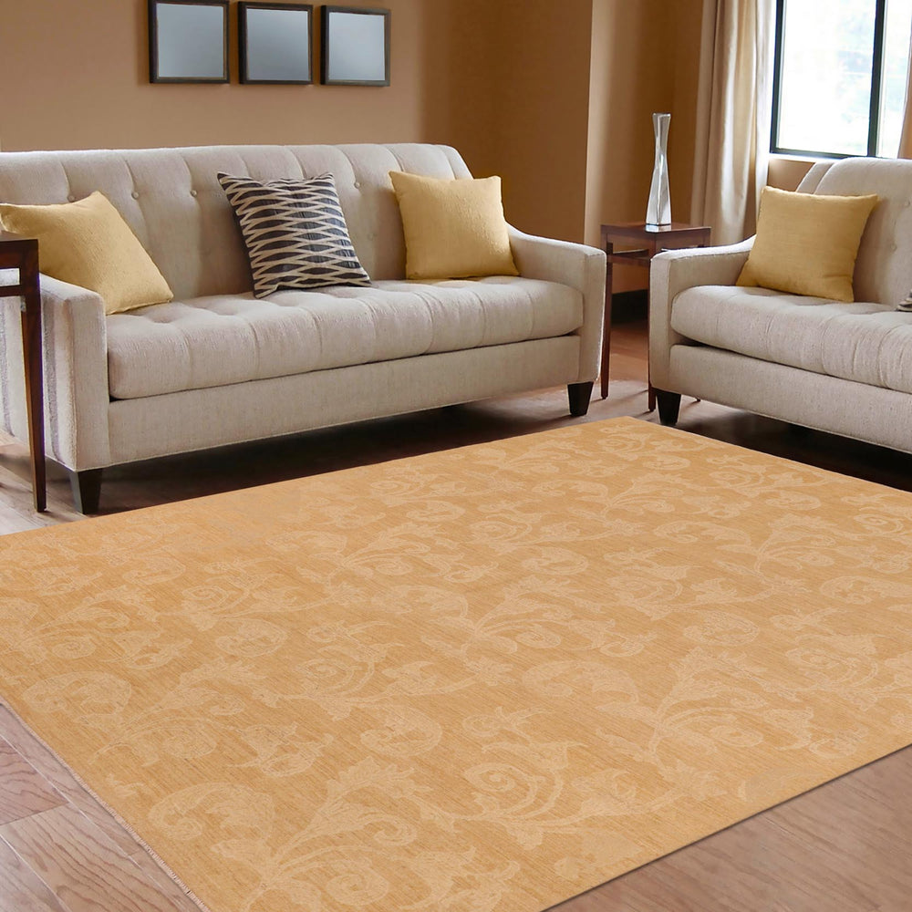 handmade Modern Kafkaz Brown Tan Hand Knotted RECTANGLE 100% WOOL area rug 10' x 14'