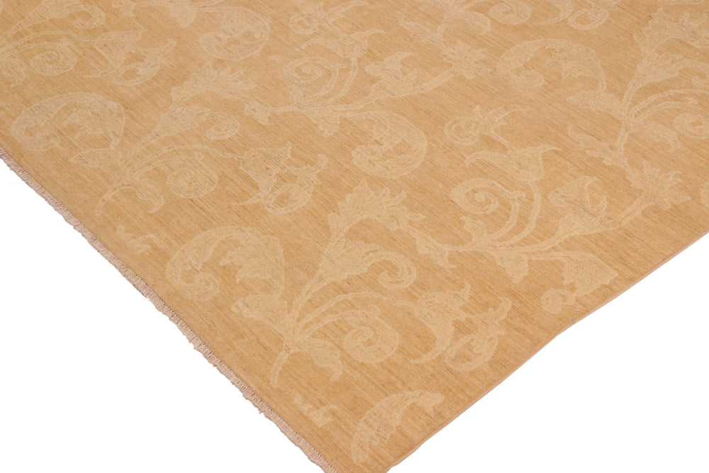 handmade Modern Kafkaz Brown Tan Hand Knotted RECTANGLE 100% WOOL area rug 10' x 14'