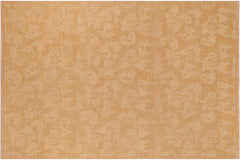 handmade Modern Kafkaz Brown Tan Hand Knotted RECTANGLE 100% WOOL area rug 10' x 14'