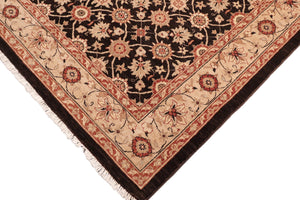 handmade Transitional Kafkaz Brown Beige Hand Knotted RECTANGLE 100% WOOL area rug 6' x 9'