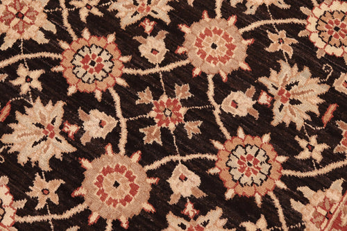 handmade Transitional Kafkaz Brown Beige Hand Knotted RECTANGLE 100% WOOL area rug 6' x 9'