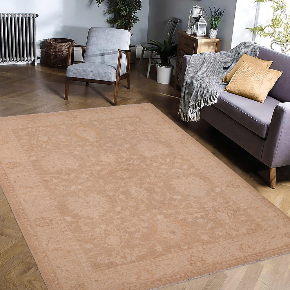 handmade Traditional Kafkaz Brown Tan Hand Knotted RECTANGLE 100% WOOL area rug 6x9