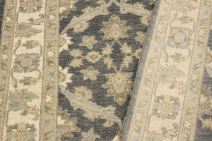 handmade Transitional Kafkaz Charcoal Blue Hand Knotted RECTANGLE 100% WOOL area rug 4' x 6'