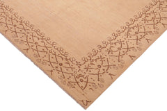 handmade Modern Kafkaz Tan Brown Hand Knotted RECTANGLE 100% WOOL area rug 6' x 9'