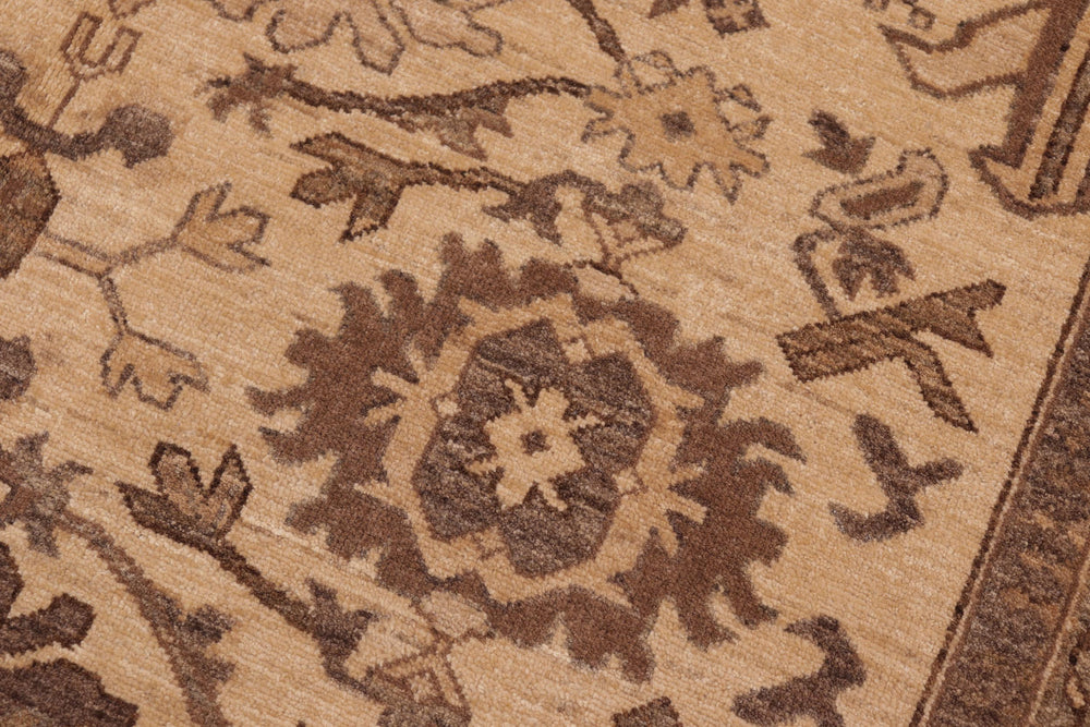 handmade Geometric Kafkaz Beige Tan Hand Knotted RECTANGLE 100% WOOL area rug 6' x 9'