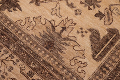 handmade Geometric Kafkaz Beige Tan Hand Knotted RECTANGLE 100% WOOL area rug 6' x 9'