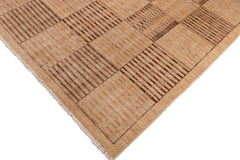 handmade Modern Gabbeh Beige Tan Hand Knotted RECTANGLE 100% WOOL area rug 6' x 9'