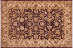 handmade Traditional Kafkaz Brown Ivory Hand Knotted RECTANGLE 100% WOOL area rug 6x9