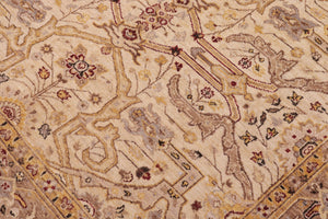 handmade Transitional Kafkaz Ivory Gold Hand Knotted RECTANGLE 100% WOOL area rug 6' x 9'