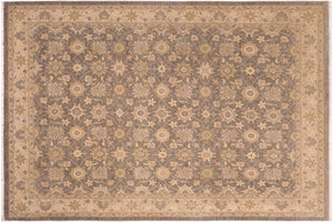 handmade Transitional Kafkaz Gray Lt. Brown Hand Knotted RECTANGLE 100% WOOL area rug 8' x 10'