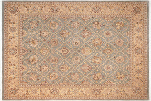 handmade Transitional Kafkaz Lt. Green Beige Hand Knotted RECTANGLE 100% WOOL area rug 8' x 10'