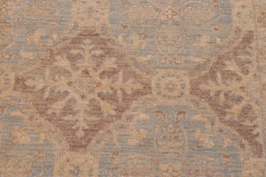 handmade Transitional Kafkaz Lt. Blue Brown Hand Knotted RECTANGLE 100% WOOL area rug 6' x 9'