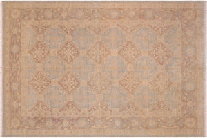 handmade Transitional Kafkaz Lt. Blue Brown Hand Knotted RECTANGLE 100% WOOL area rug 6' x 9'