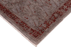 handmade Over Dyed Over Dyed Gray Red Hand Knotted RECTANGLE 100% WOOL area rug 6' x 9'