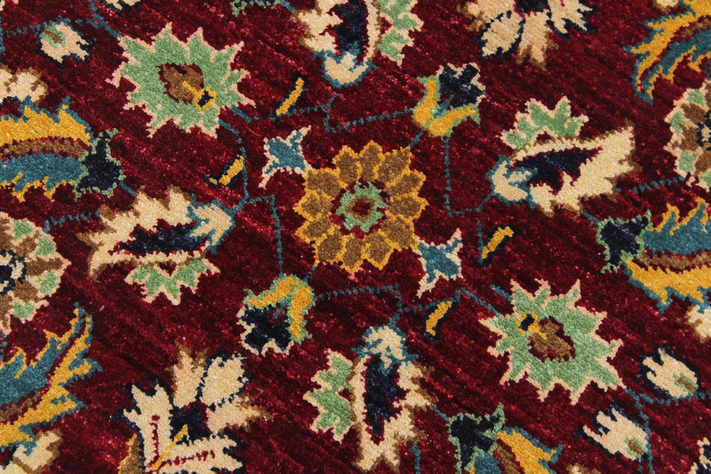 handmade Transitional Kafkaz Red Blue Hand Knotted RUNNER 100% WOOL area rug 3' x 10'