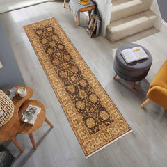 handmade Transitional Kafkaz Gray Ivory Hand Knotted RUNNER 100% WOOL area rug 3' x 25'