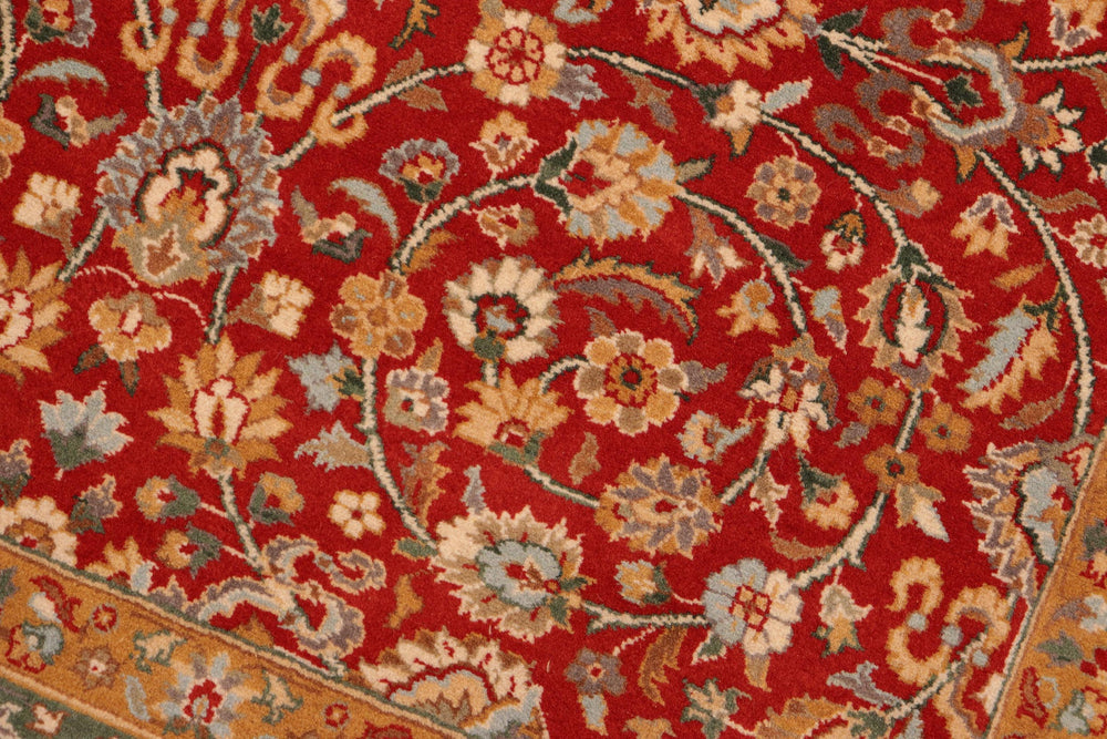 handmade Transitional Regular Red Beige Hand Knotted RECTANGLE 100% WOOL area rug 6x9