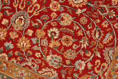 handmade Transitional Regular Red Beige Hand Knotted RECTANGLE 100% WOOL area rug 6x9