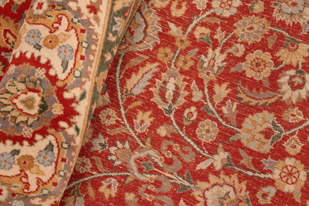 handmade Transitional Regular Red Beige Hand Knotted RECTANGLE 100% WOOL area rug 6x9
