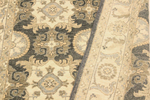 handmade Transitional Kafkaz Gray Ivory Hand Knotted RECTANGLE 100% WOOL area rug 4' x 6'