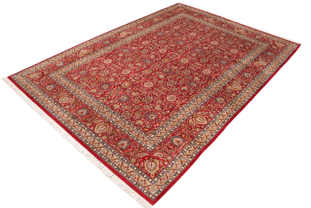 handmade Transitional New Asif Red Green Hand Knotted RECTANGLE 100% WOOL area rug 10x14