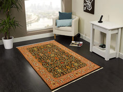 handmade Traditional Kafkaz Brown Tan Hand Knotted RECTANGLE 100% WOOL area rug 4x6