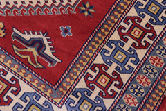 Rustic Shirwan Brent Red/Beige Wool Rug - 4'4''X6'6''